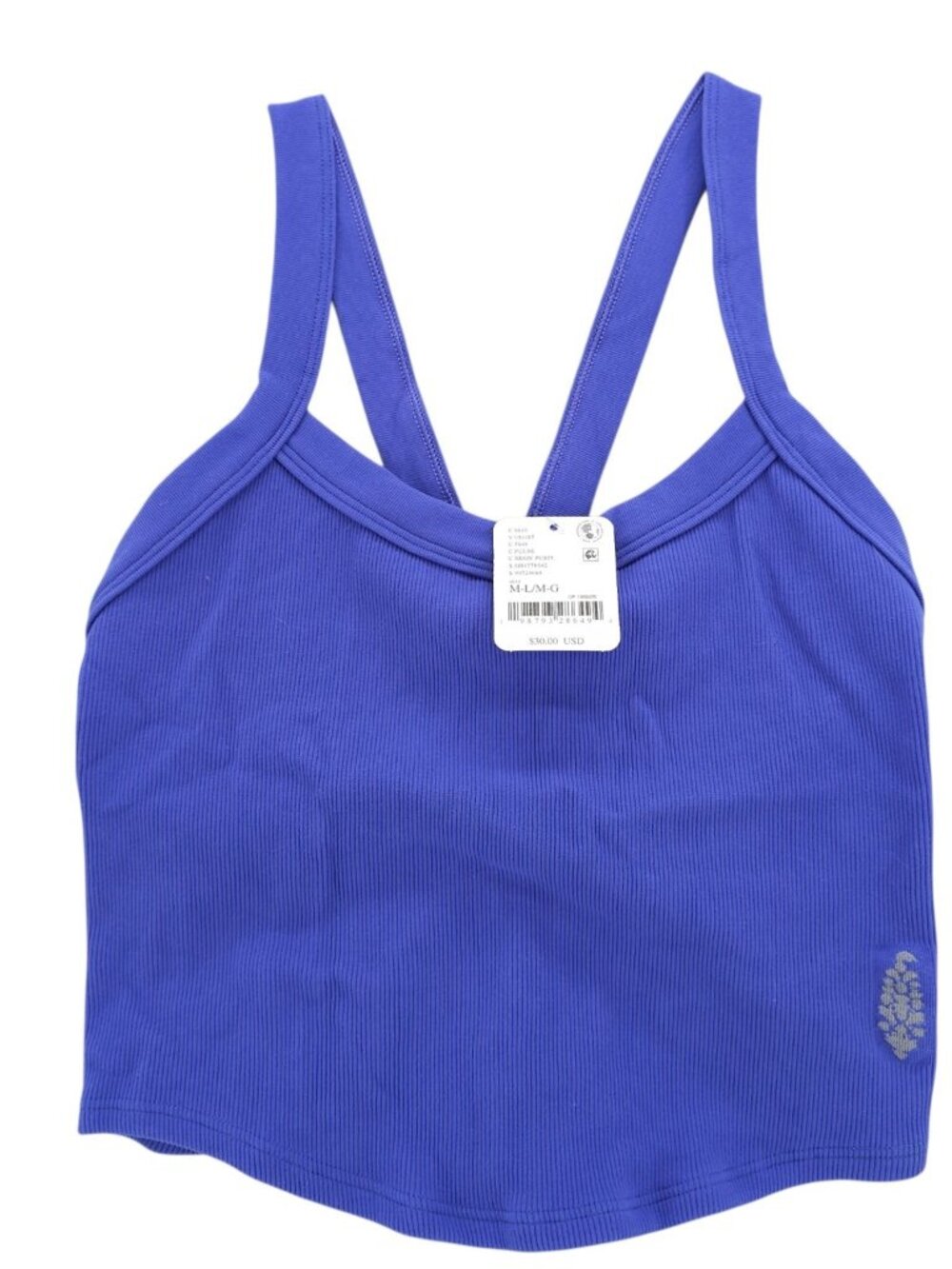 NWT FREE PEOPLE Movement All Clear Solid Cami Pulse Neon Purple Cropped M/L